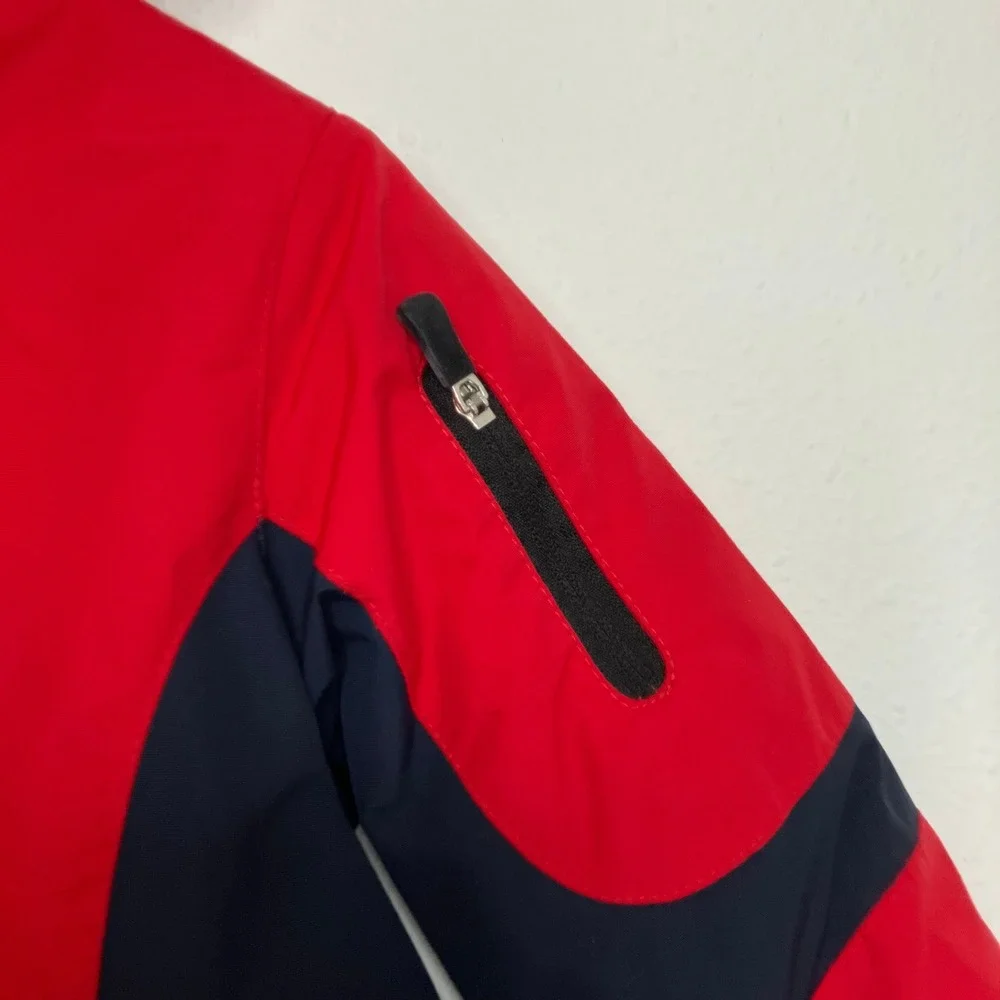 Lands' End Kids Hooded Jacket Red Navy Insulated Winter Size 12-18‎ months